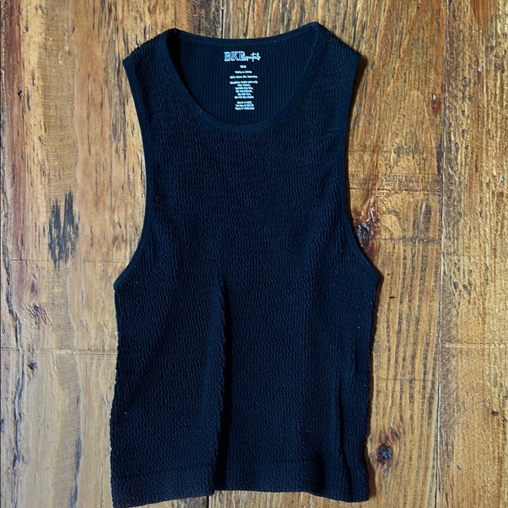 BKE Black Sleeveless Crop Tank Top